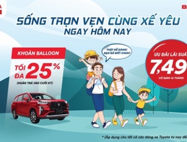 Toyota Việt Nam Hỗ Trợ Lãi Suất Ưu Đãi Chỉ Từ 6,49%/ Năm